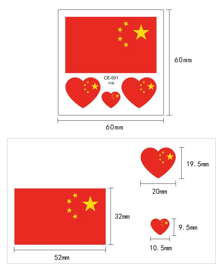 Последний Азиатский флаг, Китай, Корея, Турция, Индия, Таиланд, Iran, Saudi Arabia и Indonesia, временные татуировки для лица