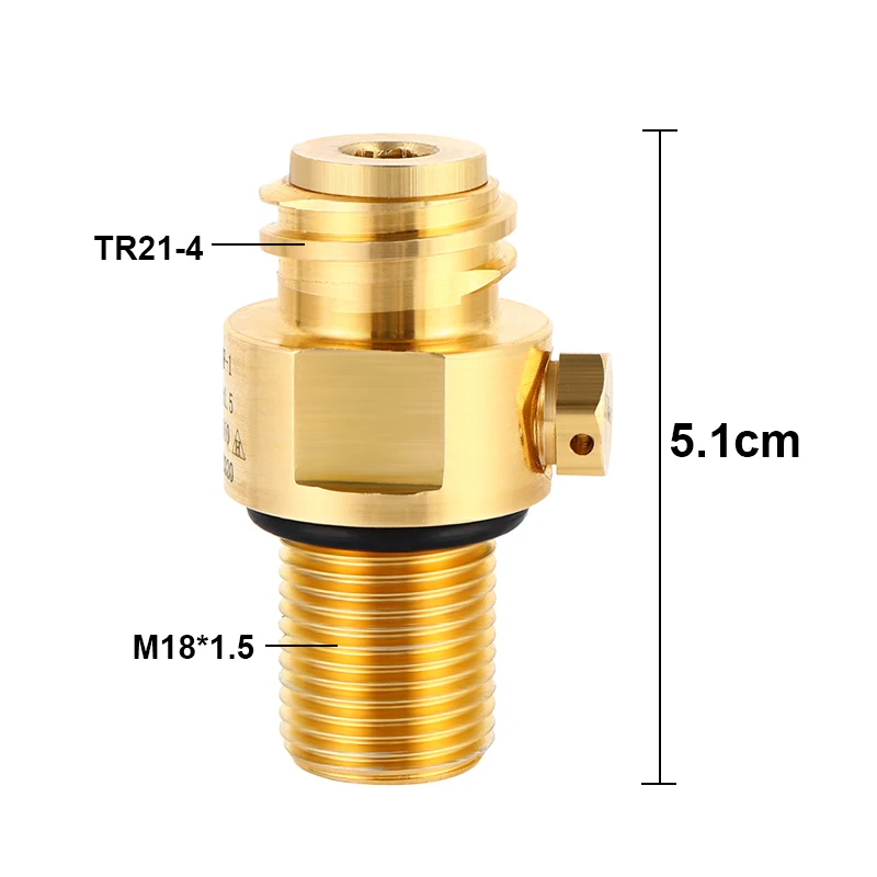 Soda Bottle Adapter,TR21-4 Brass Valve for Soda Cylinder M18*1.5 Thread Replacement Valve Co2 Cylinder Aerator Water Making