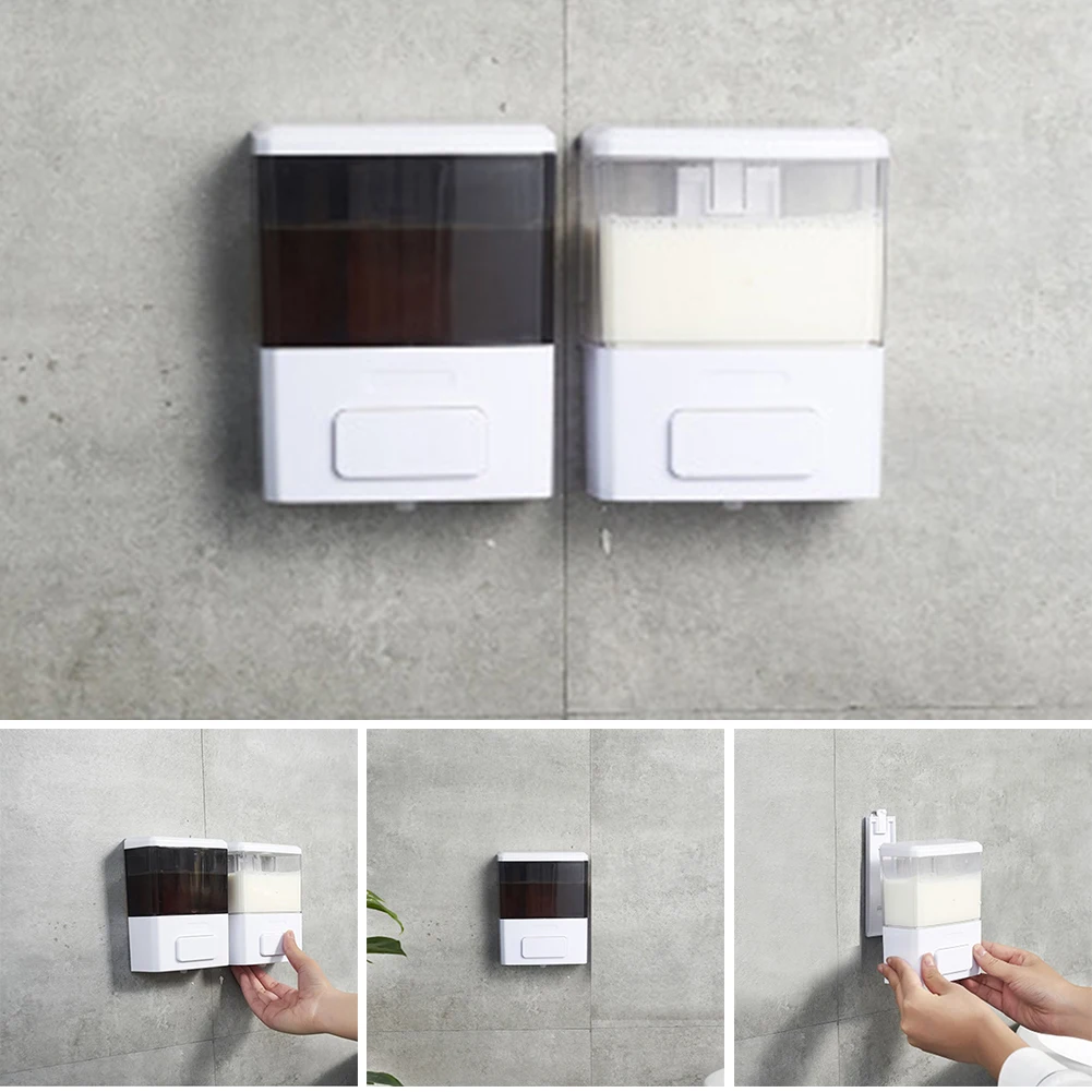 Manual Soap Dispenser Wall Mounted Shampoo Conditioner Shower Gel