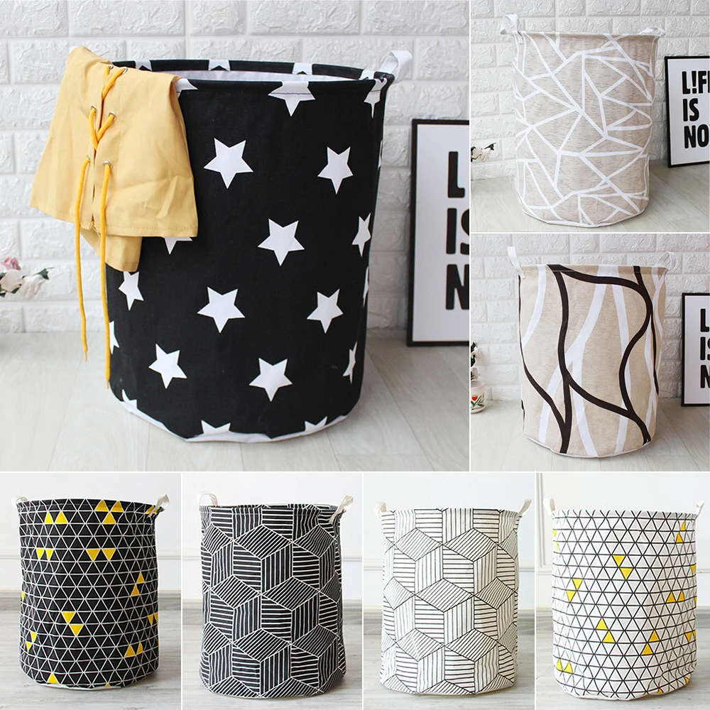 Art Cloth Folding Geometry Dirty Clothes Toys Storage Bucket Dirty Clothes Laundry Basket For Household Storage Basket