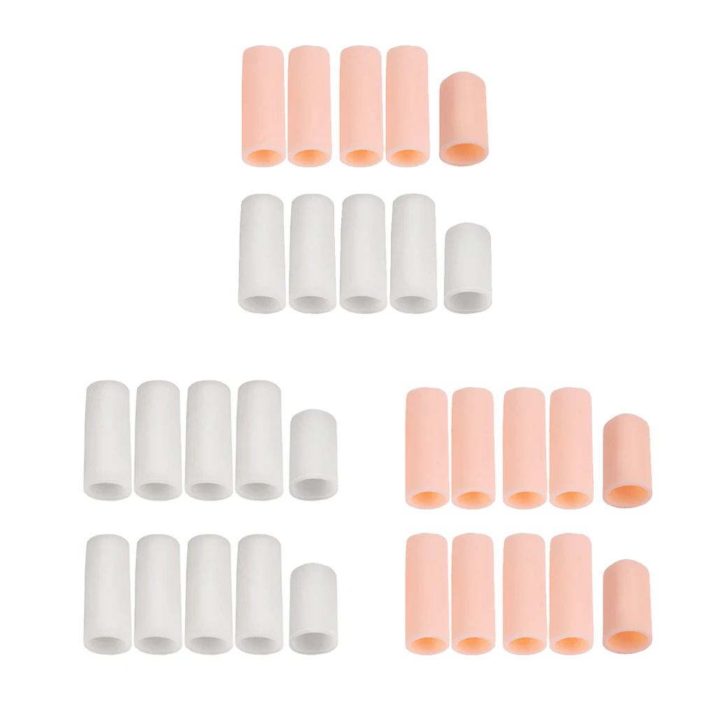 10pcs Cuttable Reusable Elastic Silicone Gel Toe Finger Caps Covers Sleeves Tubes