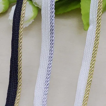 

10Meters Black White Braided Lace Band Curved Edge Mosaic Lace Pillow Piping Gold Rope Home Textile Clothing Accessories