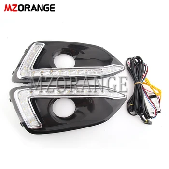 

headlights 2 Pcs drl 3 colors Daytime Running Lights For Chevrolet Malibu 2016 2017 DRL with fog lamp hole Relay 12V Daylight