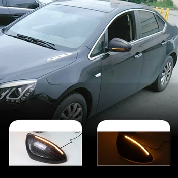 

For Buick Cavalier Excelle 2015-2019 Carbon fiber rearview mirror shell lid LED streamer turn signal ear