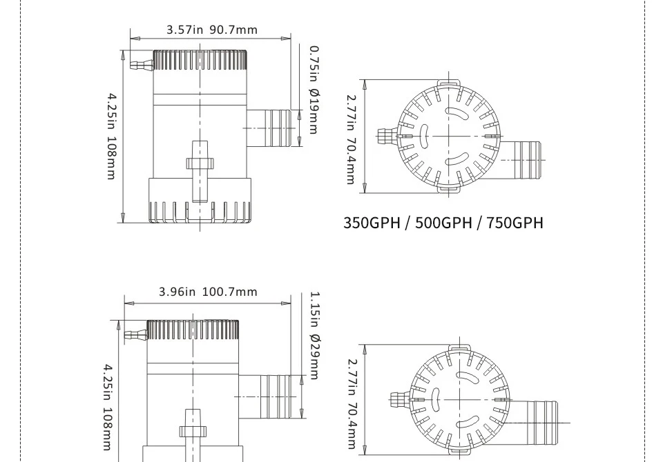 Высокое качество Трюмная помпа 350/500/750/1100gph 12/24VDC правило водяной насос, используемый в лодке гидросамолет двигатель дома лодка