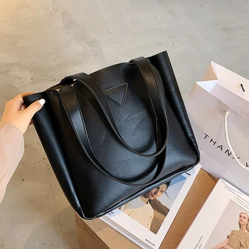 

Simple Large Capacity Women's Bag 2020 Fashion New Solid Color Shoulder Portable Simple Leisure Tote Bag A655