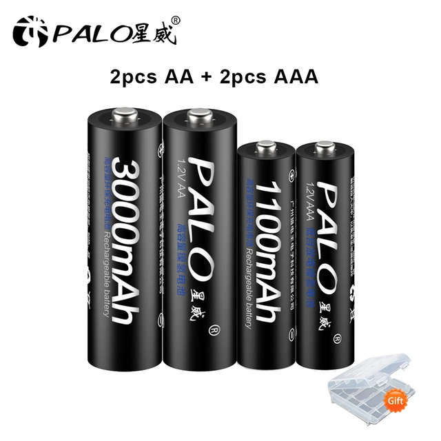 Palo 1.2V Aa Oplaadbare Batterij 1100Mah Aaa Oplaadbare Nimh + 3000Mah Aa Cell 1.2V Ni-Mh Aa 2A Batterijen - AliExpress Consumentenelektronica