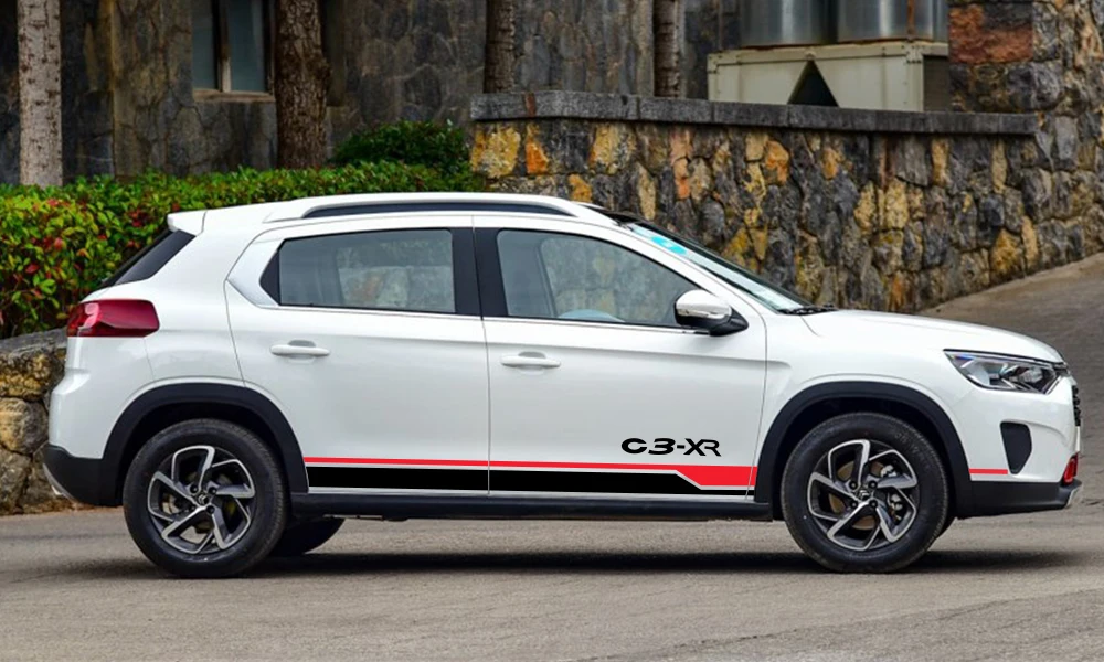 2 шт., боковая наклейка на дверь автомобиля для Citroen C3-XR, авто, длинная полоска, виниловая пленка, стильное Спортивное украшение, наклейка, тюнинг, автомобильные аксессуары