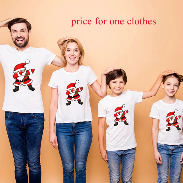 1 предмет; Рождественские футболки для всей семьи с изображением Санта-Клауса; Рождественская Одежда для мальчиков и девочек, папы и мамы; модные вечерние футболки для малышей - Цвет: C
