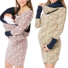 Платья для беременных; Vestidos; переноска для кормления; элегантное платье для беременных; теплая одежда с карманами для беременных женщин; зимнее платье; 19Ot