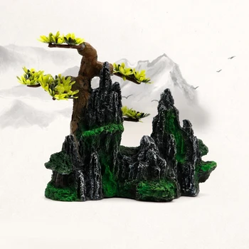 

Hontruf Simulation resin rockery aquarium landscaping decorations fish and shrimp shelter garden bonsai decorations