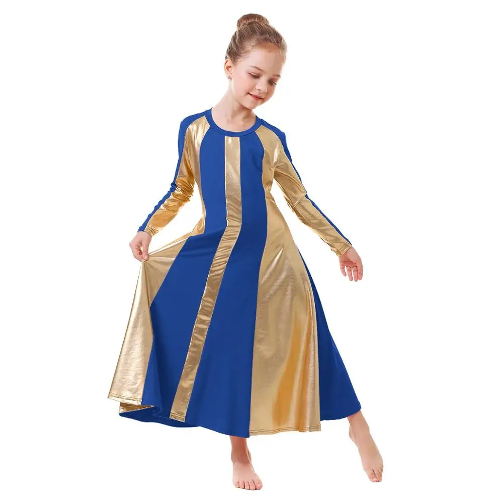 royal blue Балетное платье для девочек; детское Плиссированное Платье для танцев; детское платье для литургических танцев; Одежда для танцев; платье для девочек - Цвет: royal blue
