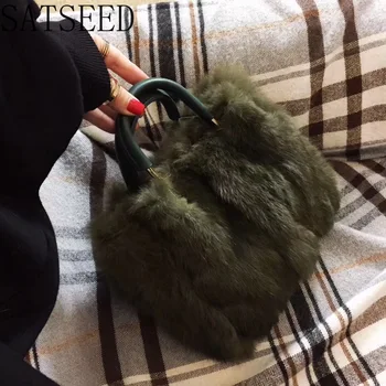 

Bag Women Hair Bag Chain Bag Portable Small Bag Shoulder Messenger Bag Fake Fur Female Bag Rabbit Fur Bag Designer Bag