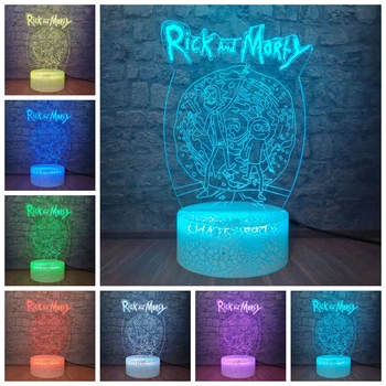 

Dropship Rick and Morty for Kids Bedroom Decorative Light Desktop Baubles 7 Color Changing Night Light Science fans Birthday Toy