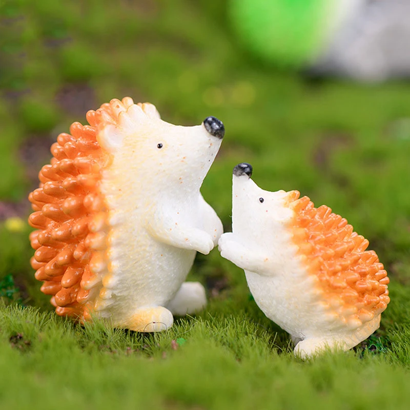 1 PCS Lovely Wild Mini Hedgehog Hedgepig Erizo Small Statue Little Figurine Crafts Animal Ornament Garden Miniatures