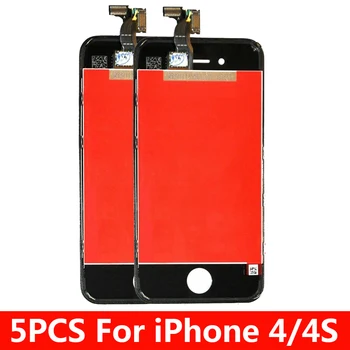 

5Piece/Lot AAA quality LCD For iPhone 4 4S LCD Display Touch Screen Replacement Assembly No Dead Pixel + Tempered Glass