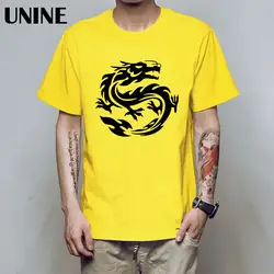 Китайские футболки с принтом дракона, Мужская Уличная футболка в стиле хип-хоп, 16 цветов, из чистого хлопка, мужские футболки с круглым