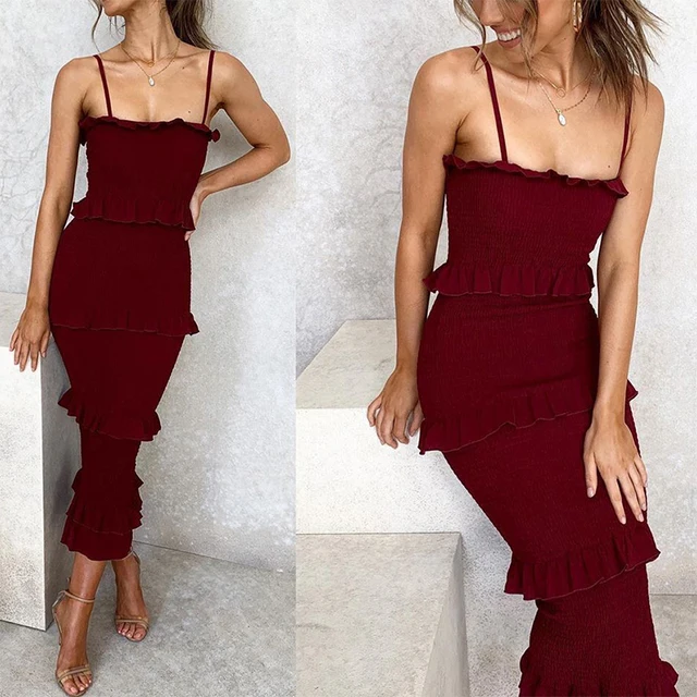 Slim pleated sling cake dress Clearance