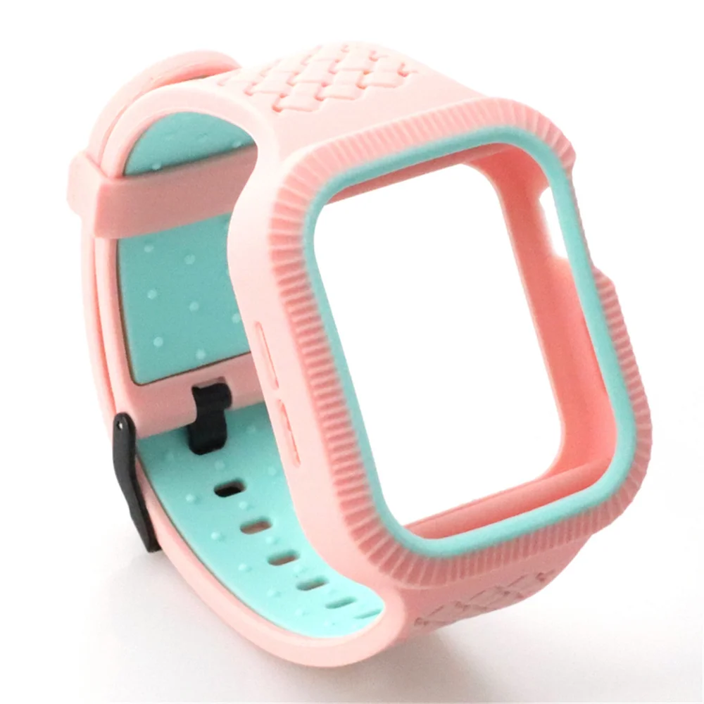Для наручных часов Apple Watch версии 44 мм 40 силиконовый ремешок с Чехол Прочный