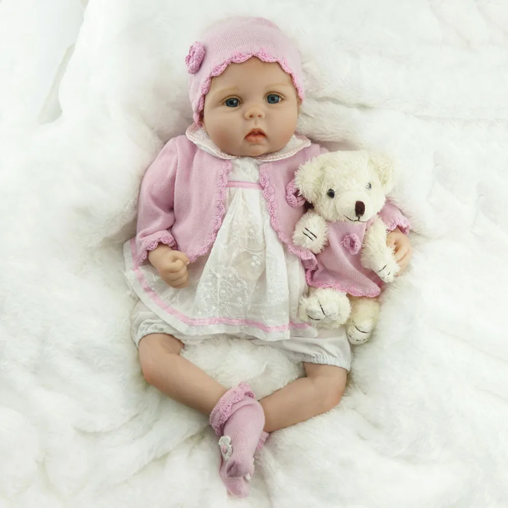 Decdeal 22 дюймов Reborn Baby Doll Toys Спящая настоящая Реалистичная мягкая сенсорная кукла подарок на день рождения с Одежда для куклы-младенца