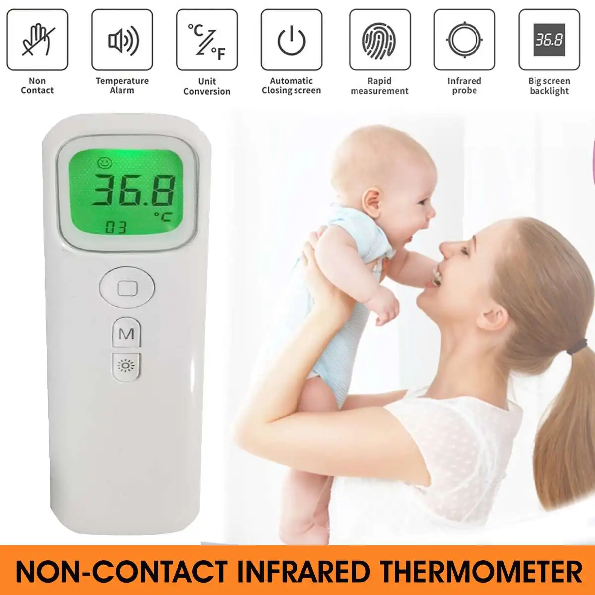 

SPZ Infrared Thermometer Forehead Baby Portable Non-contact child Handheld Body/Object Temperature Measure Health Management