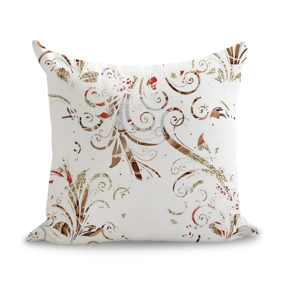 Watercolor Feathers Leaves Arrows Pillows Linen Couch Seat Cushion Throw Pillow Home Decor Gift