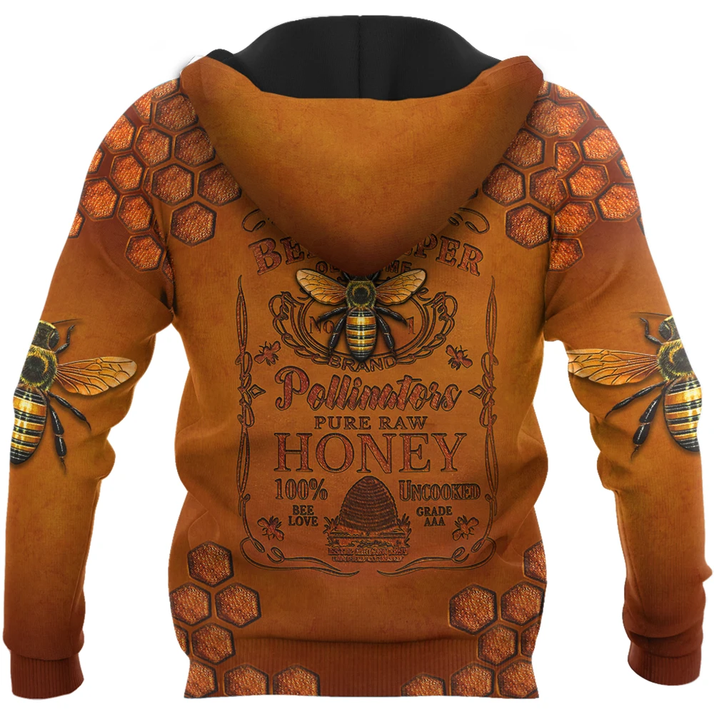 New Fashion Retro Hoodies Beautiful Bee Keeper 3D Printed Hoodies Unisex Zip Hoodies Casual Harajuku Streetwear DYI302