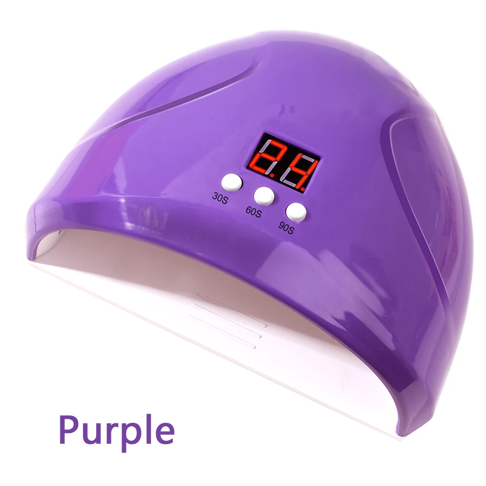 purple 36 Вт УФ светодиодная лампа для ногтей, сушилка, УФ лампа, 12 светодиодов, бисер для маникюра, сушка для ногтей, гель, автоматический датчик, цветная лампа для ногтей для женщин - Цвет: purple