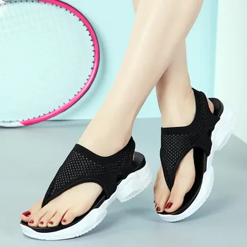 

Women Sandals High Platform Summer Fashion Shoes Breathable Comfortable Ladies Slip-on Mesh Flats Dropshiping Women Sandals New