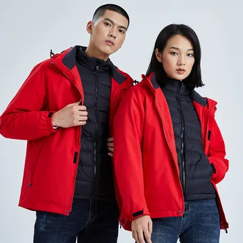 

20 Winter New Style 600 Three-in-One down Feather MEN'S Jacket Waterproof Warm Female Quality
