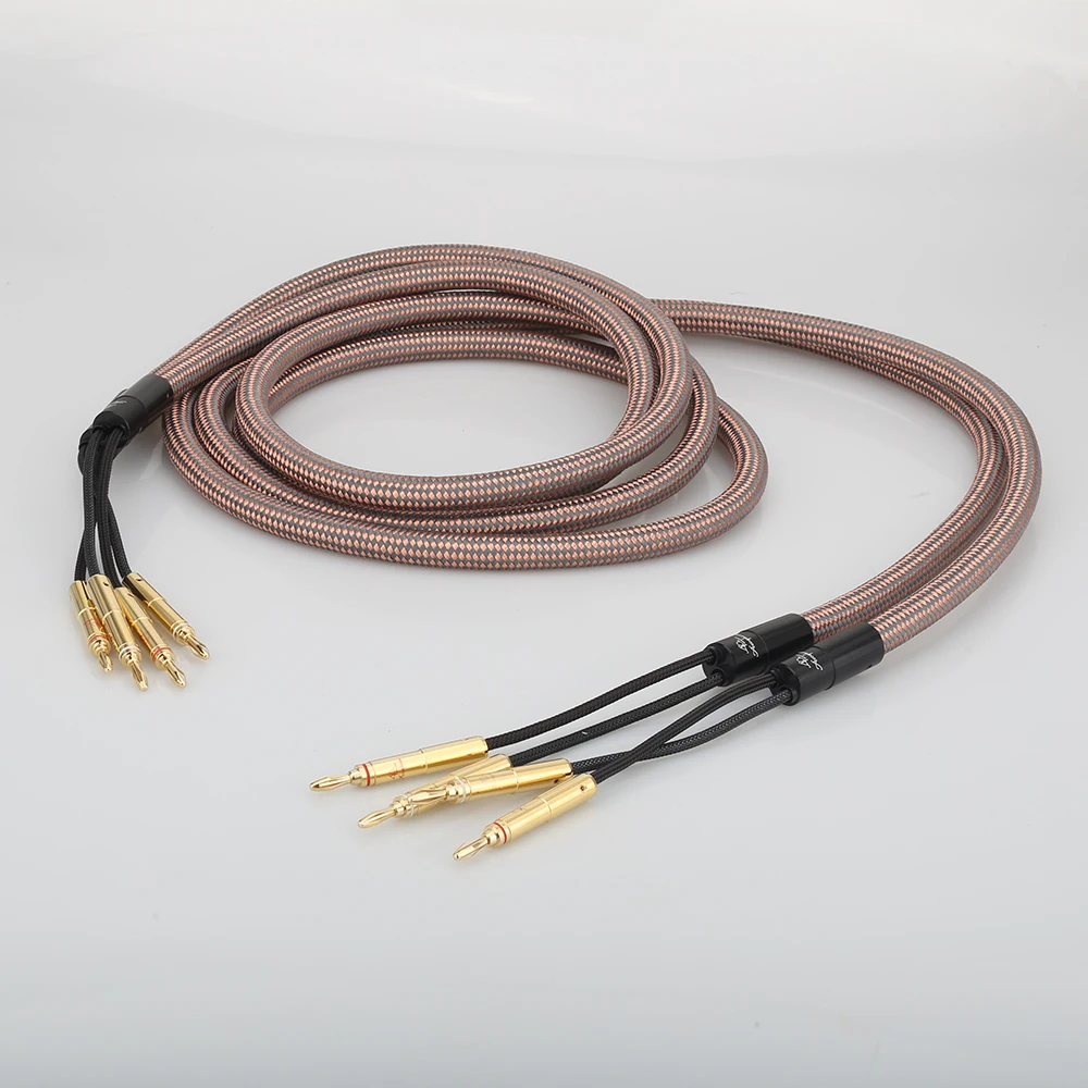 picK-me Thread Speaker Banana Cable 16AWG Speaker Cable with Banana Plugs Gold Plated Double Pointed Banana Speaker Cable 5M