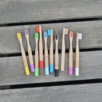 

5Pcs Random Color Childrens Bamboo Toothbrush Kids Eco Biodegradable Plastic-Free Free Shipping