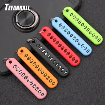 

Anti-lost Phone Number Plate Car Keychain Pendant Auto Vehicle Card Keyring Key Chain Car Interior Decoration Pink Blue For Audi