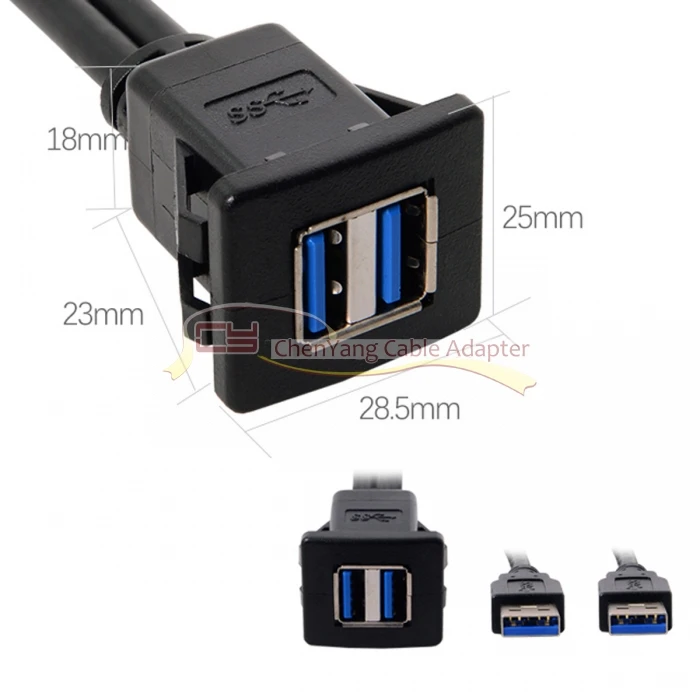 CYSM 1 м водонепроницаемый одиночный/двойной USB 3,0 Расширение защелка крепление автомобиля AUX кабель для приборной панели