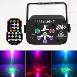 Remoto usb uv dj luzes do palco led disco projetor laser movendo a cabeça lâmpada som ativado strobe night light 2022 decoração natal