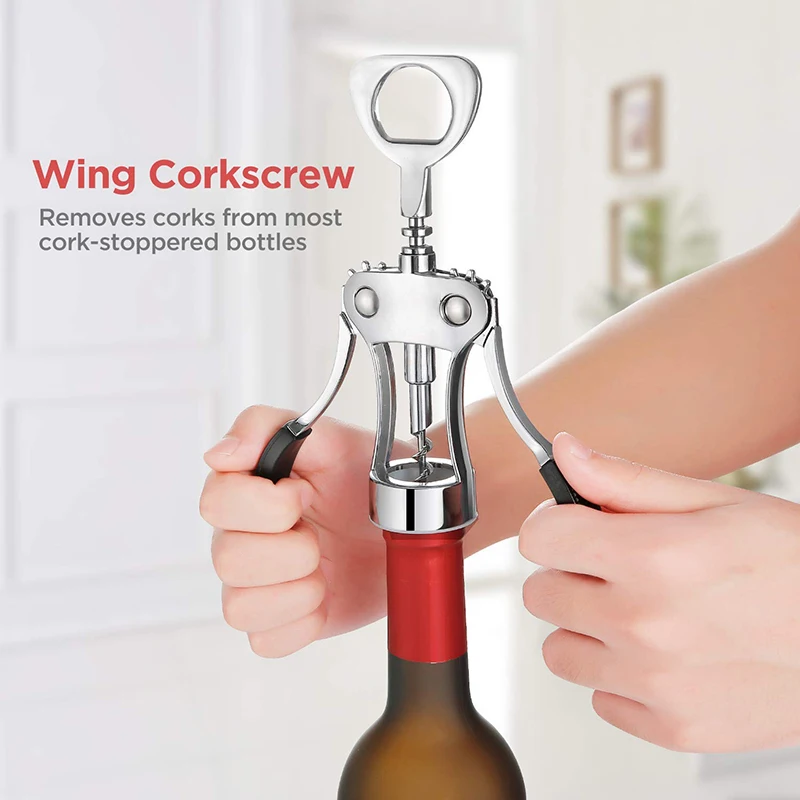 Wing Corkscrew Multifunctional Wine Cork and Beer Cap Bottles Opener Remover, Kitchen Restaurant Tools/ Bar Accessories Wing Corkscrew Multifunctional Wine Cork and Beer Cap Bottles Opener Remover, Kitchen Restaurant Tools/ Bar Accessories