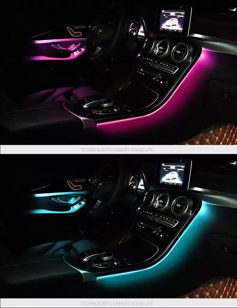64 цвета светодиодный светильник для Mercedes Benz C class w205 X253 C200L, светильник для автомобиля w205 X253 с подсветкой