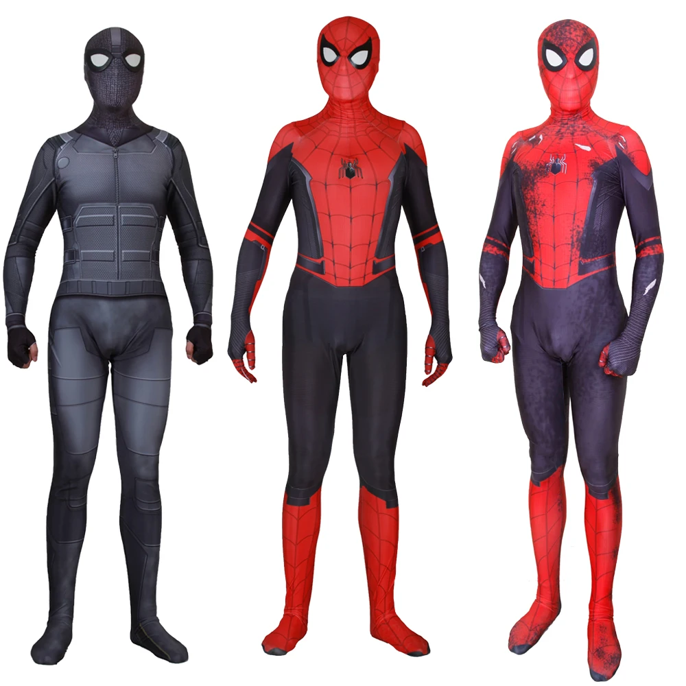 MYanimec Unisex Lycra Spandex Zentai Halloween 2019 New far from Home New Spiderman Cosplay Costumes Suit Adult//Kids 3D Style