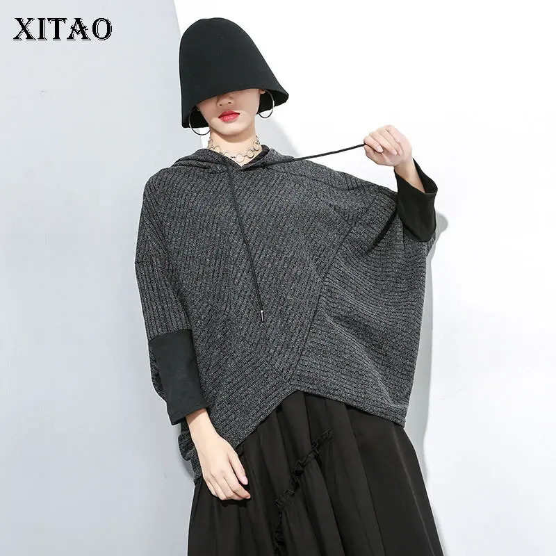 XITAO Tide/Необычные толстовки в стиле пэчворк; женская одежда свободного кроя; коллекция года; модная Корейская одежда с рукавами «летучая мышь»; Новинка; WLD2796