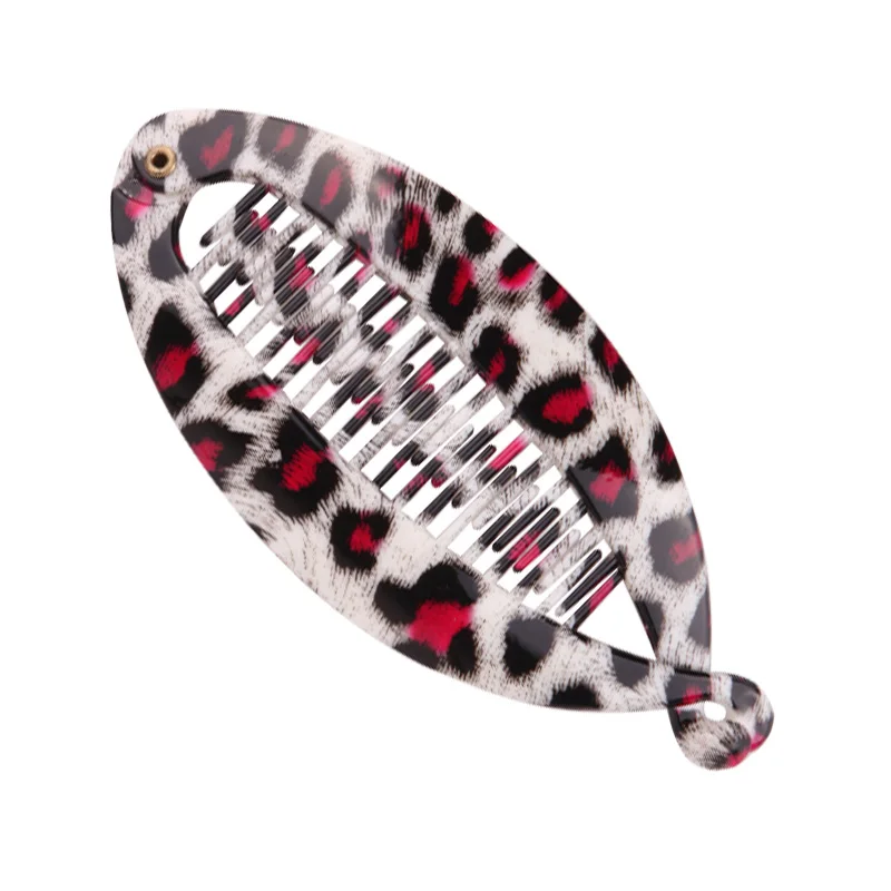 "Новое поступление «lady's рыбы клип «Термальность передачи», рыбы, Форма жемчужины, горный хрусталь для волос крабы для волос аксессуары для волос заколка «банан» заколки для волос - Цвет: red black white