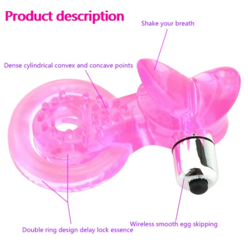 Двойной член секс кольцо Стимулятор клитора пениса Пуля Вибратор Задержка