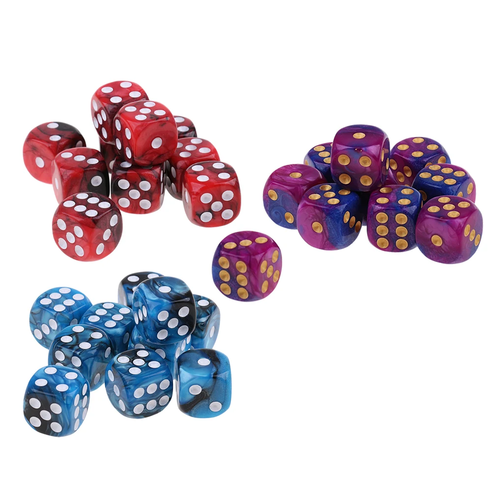 30x шестисторонняя D6 16 мм игральная кость для подземелий и драконов MTG dnd RPG игры