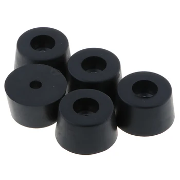 

5 Pack 33x19mm Black Rubber Cabinet Isolation Feet Pad / Grill Standoff for Speakers, Road Gear, and Equipment Cases