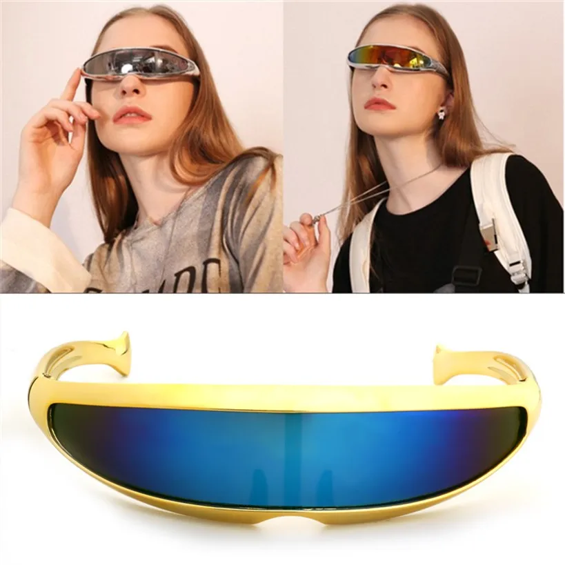 

2020 Vintage Narrow Cyclops Sunglasses Women luxurious Personality New Fashion Glasses Funny Mask Decoration Men Sunglasses