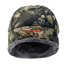 Новинка, зимняя мужская шапка для охоты Sitka, камуфляжная, толстая, тепловая, теплая, ветровка, Primaloft, меховая шапка SITKA, мужская, Охотничья Шапка