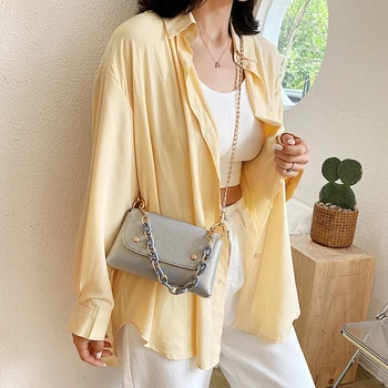 

Youth Ladies Simple Versatile Bag Women Casual Shoulder Messenger Bags PU Leather Pure Color Chain Tote Purses