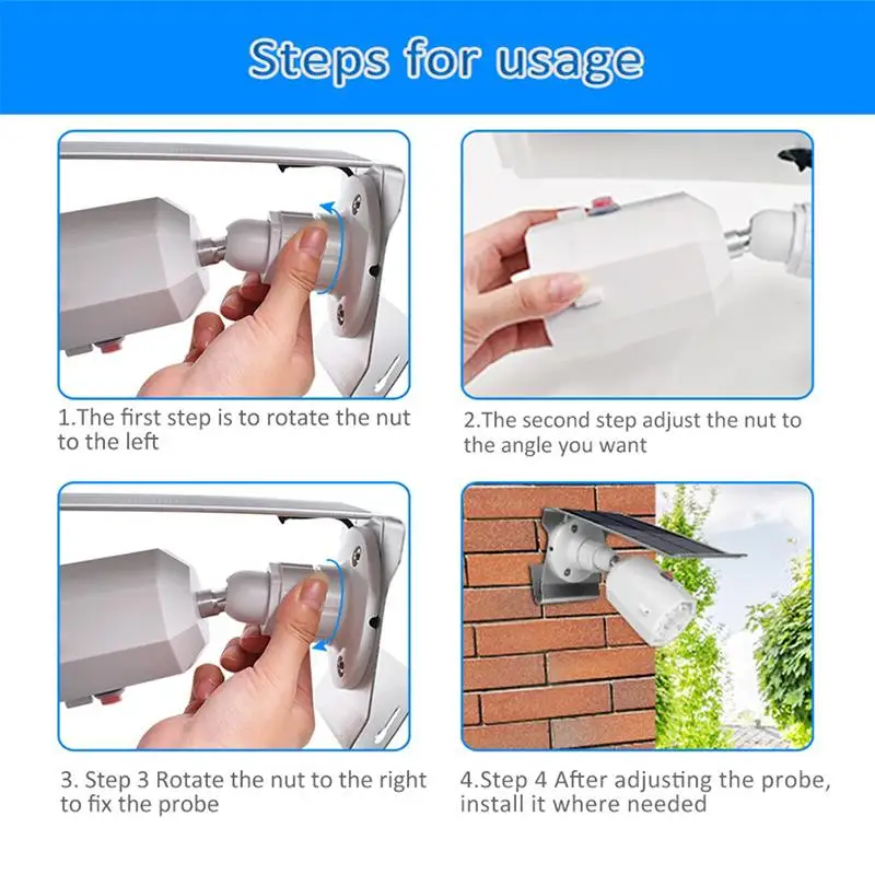 New 10 LED Solar Light Adjustable Lighting Angle 500lm Waterproof Lamp Spotlight With Three Modes For Outdoor Garden Wall Yard