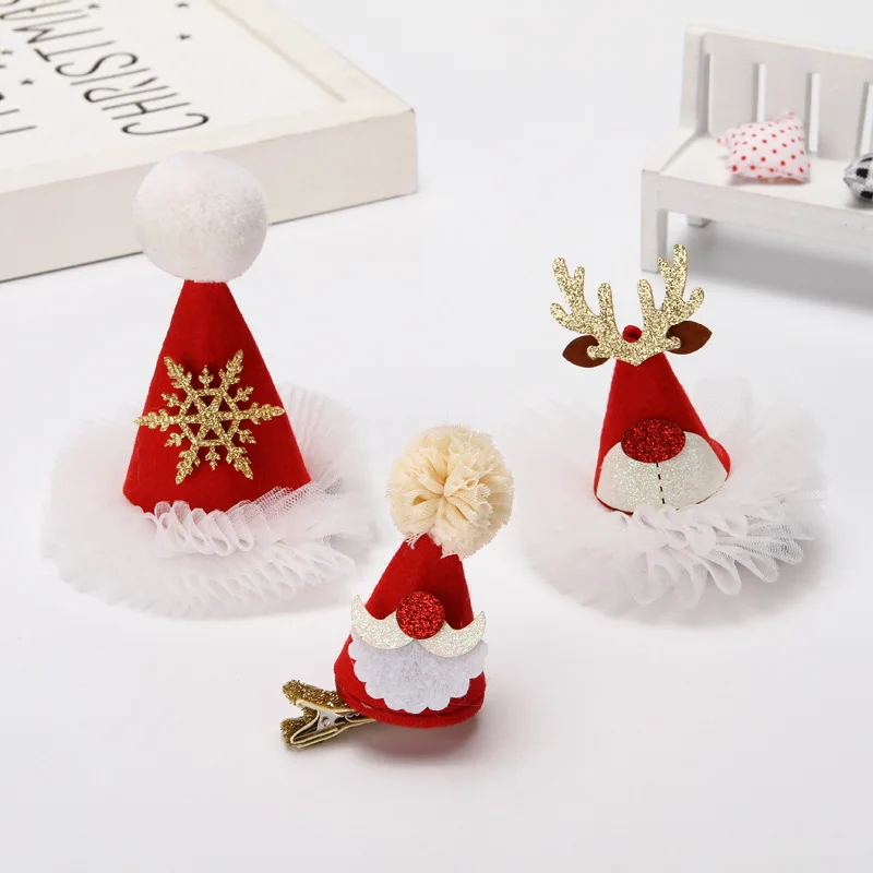 

Cute Christmas Hair Clip Candy Santa Claus Hairpin Baby Girl Headdress Duckbill Clip Kids Hairpin Fashion Party Hair Accessories