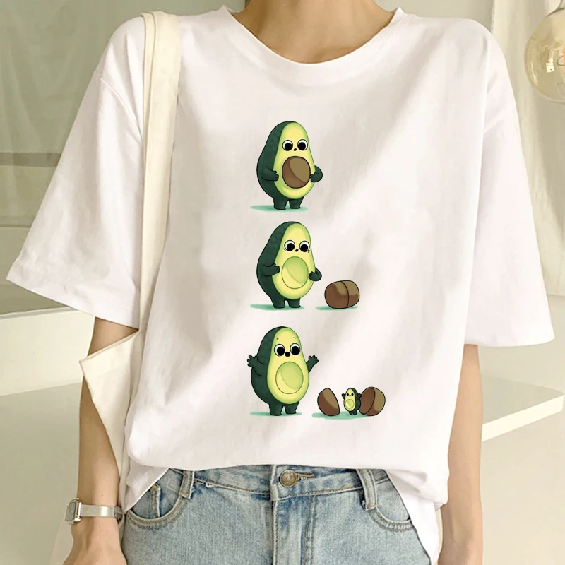 Новинка рубашка с авокадо Vegan футболка для женщин Harajuku Kawaii коротким рукавом Vogue 90s