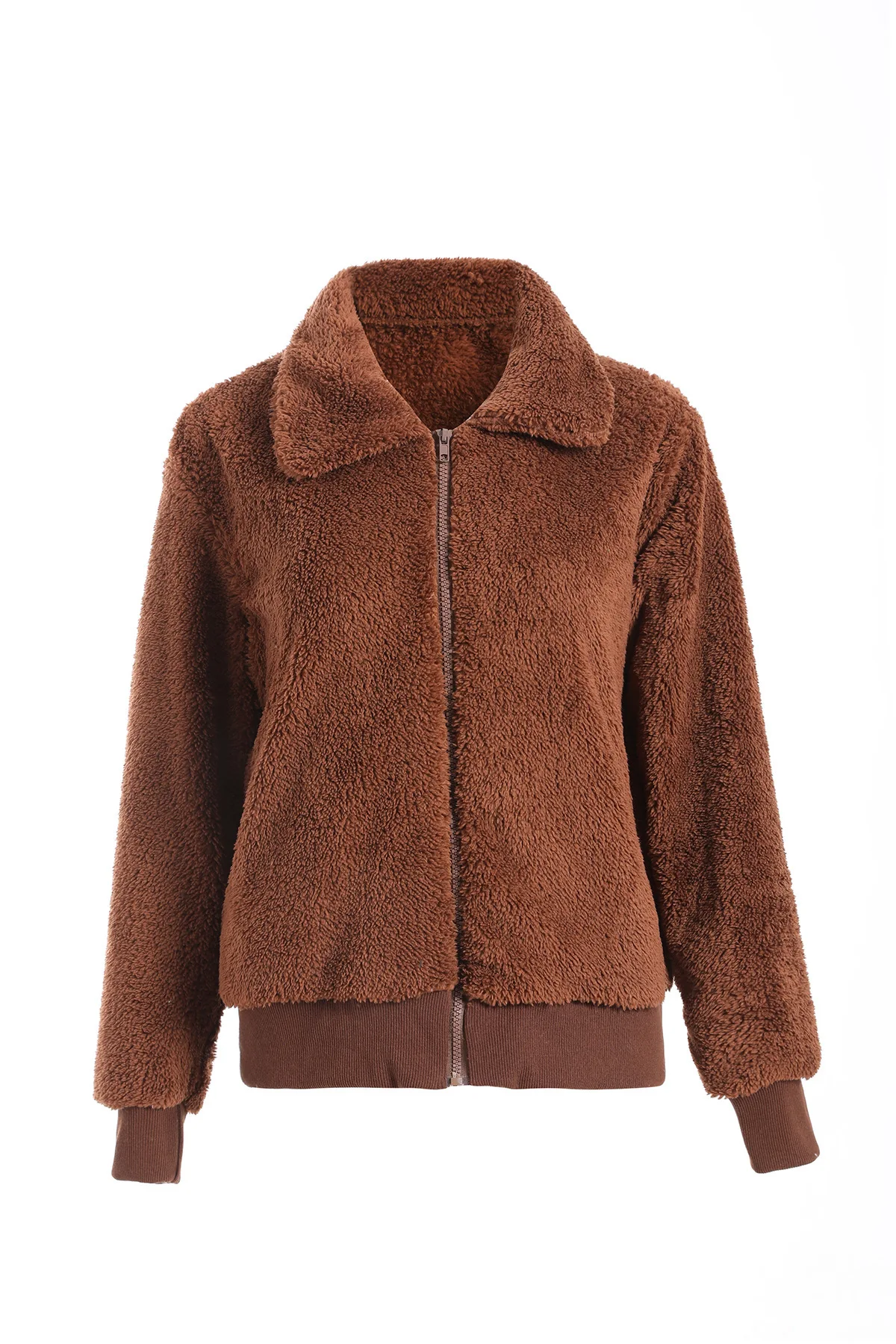 Зимнее плюшевое пальто для женщин, теплая мягкая плюшевая куртка на молнии из искусственного меха, женское плюшевое пальто, повседневная верхняя одежда, Chaqueta Mujer